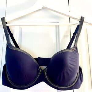 Victoria's Secret Womens Body by Victoria 36C Demi Blue with Sparkles, Black